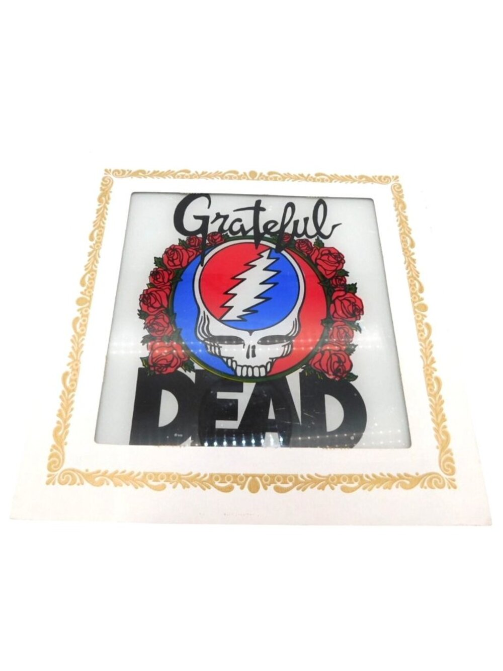 Vintage Carnival Prize Grateful Dead Glass Art Print Pane Decoration 1990s